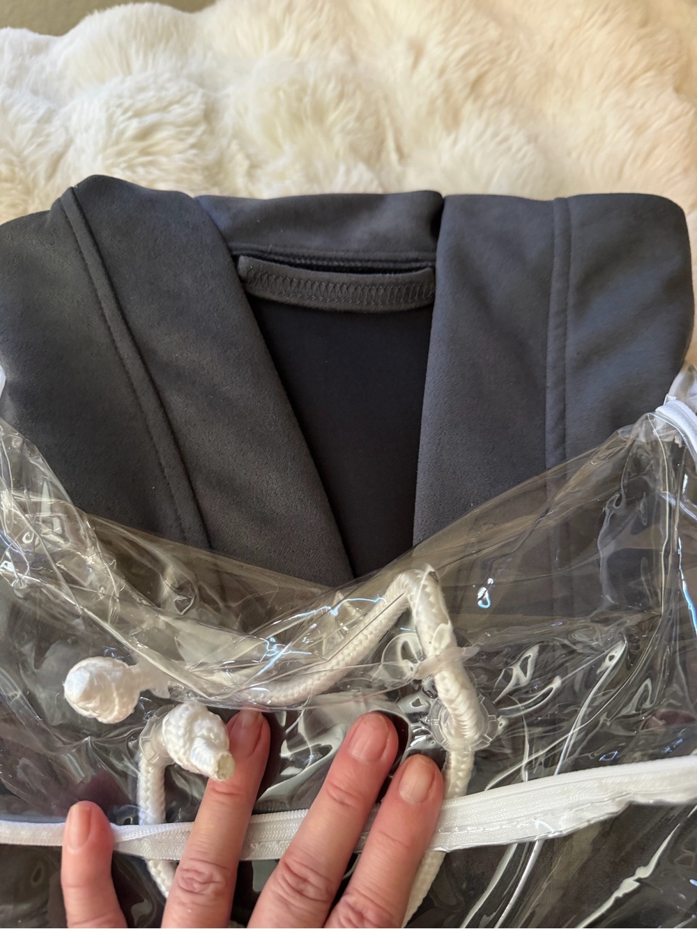 2 Serenity home Charcoal Gray fleece robes. Only $5 per robe! - Picture 4 of 8